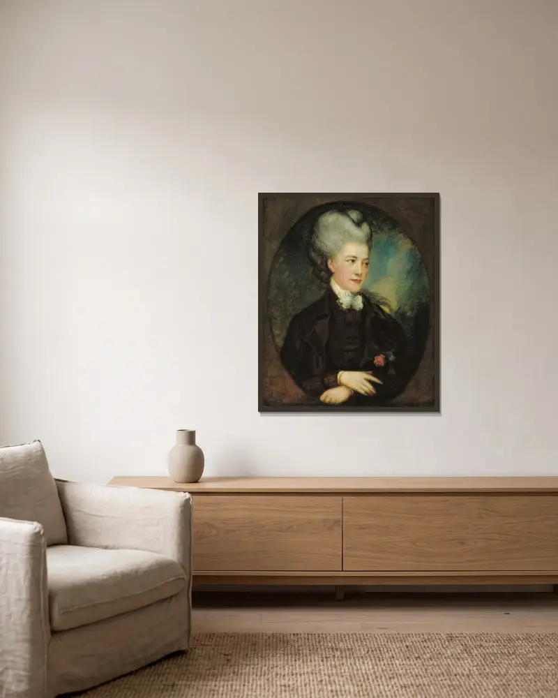 Lady Georgiana Poyntz, grevinna Spencer av Thomas Gainsborough inramad på en vägg