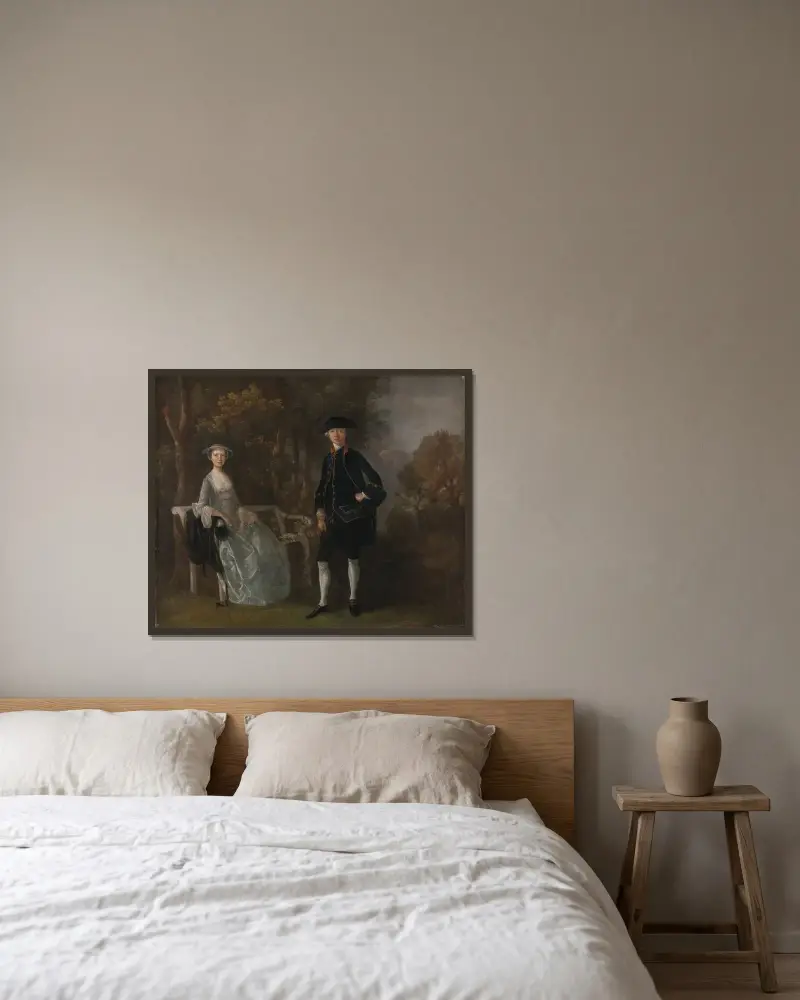 Lady Lloyd och hennes son Richard Savage Lloyd, av Hintlesham Hall, Suffolk av Thomas Gainsborough inramad på en vägg