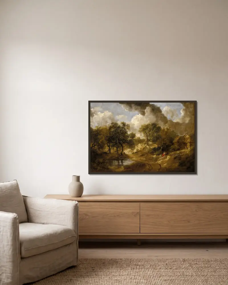Pejzaż w Suffolk, Thomas Gainsborough w ramie na ścianie