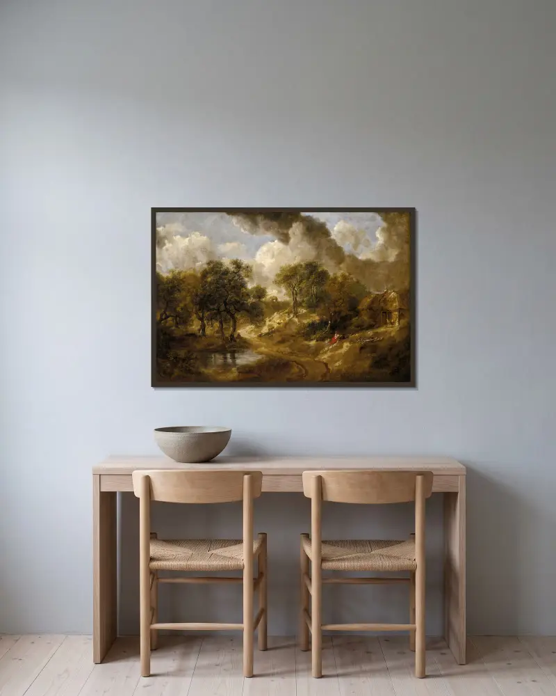 Pejzaż w Suffolk, Thomas Gainsborough w ramie na ścianie