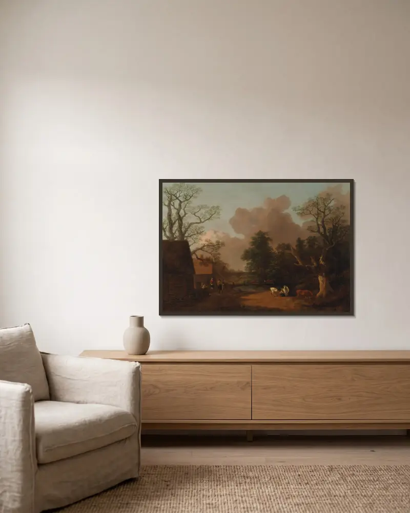 Krajina s podomnicí, Thomas Gainsborough v rámu na stěně