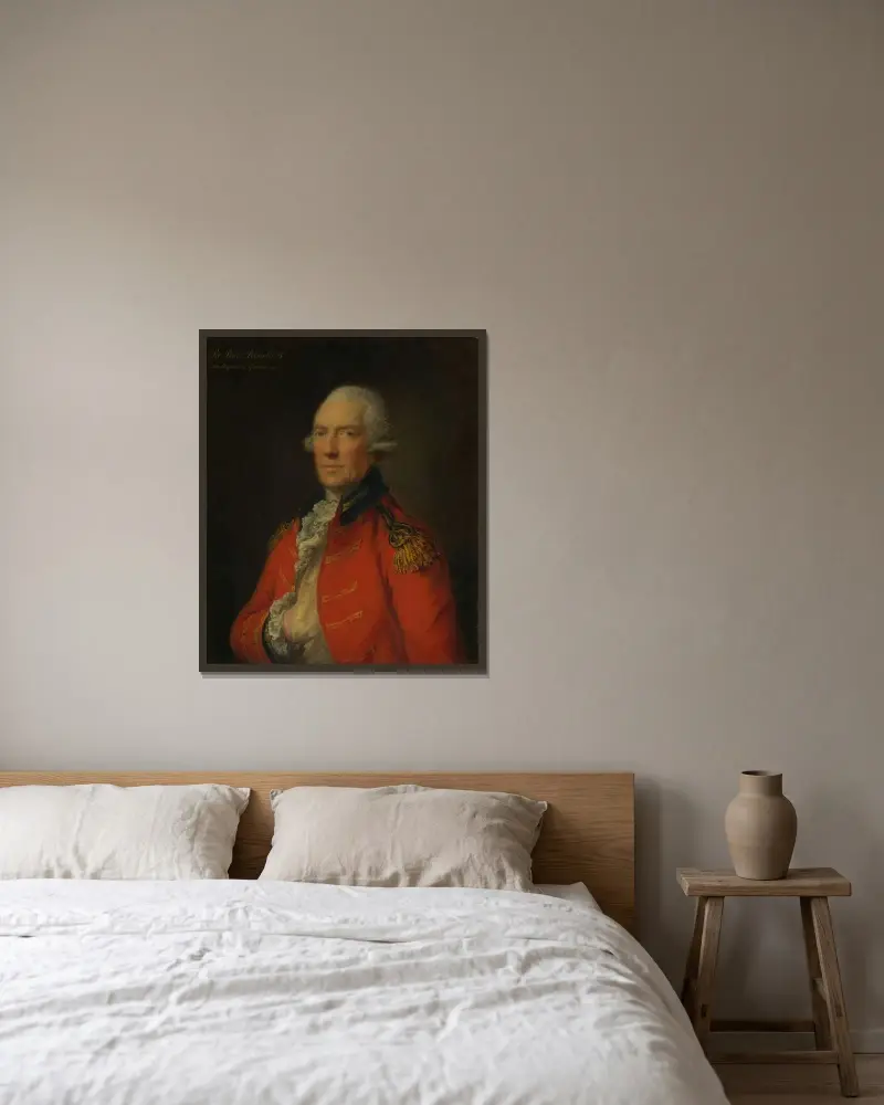 Överstelöjtnant Paul Pechell av Thomas Gainsborough inramad på en vägg
