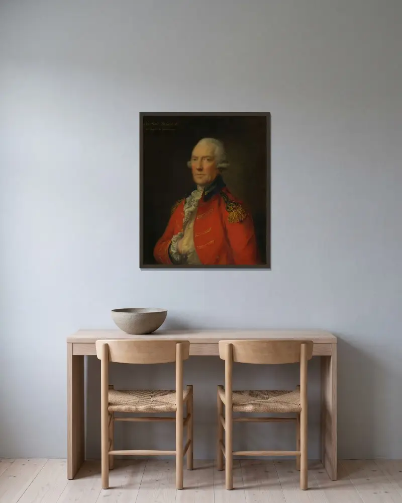 Överstelöjtnant Paul Pechell av Thomas Gainsborough inramad på en vägg
