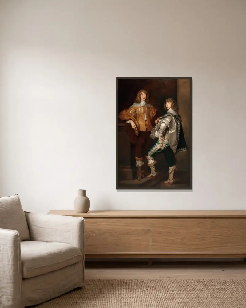 Lords John und Bernard Stuart von Thomas Gainsborough gerahmt an einer Wand