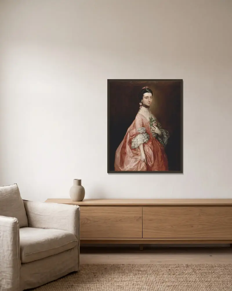 Mary Little, senare lady Carr av Thomas Gainsborough inramad på en vägg