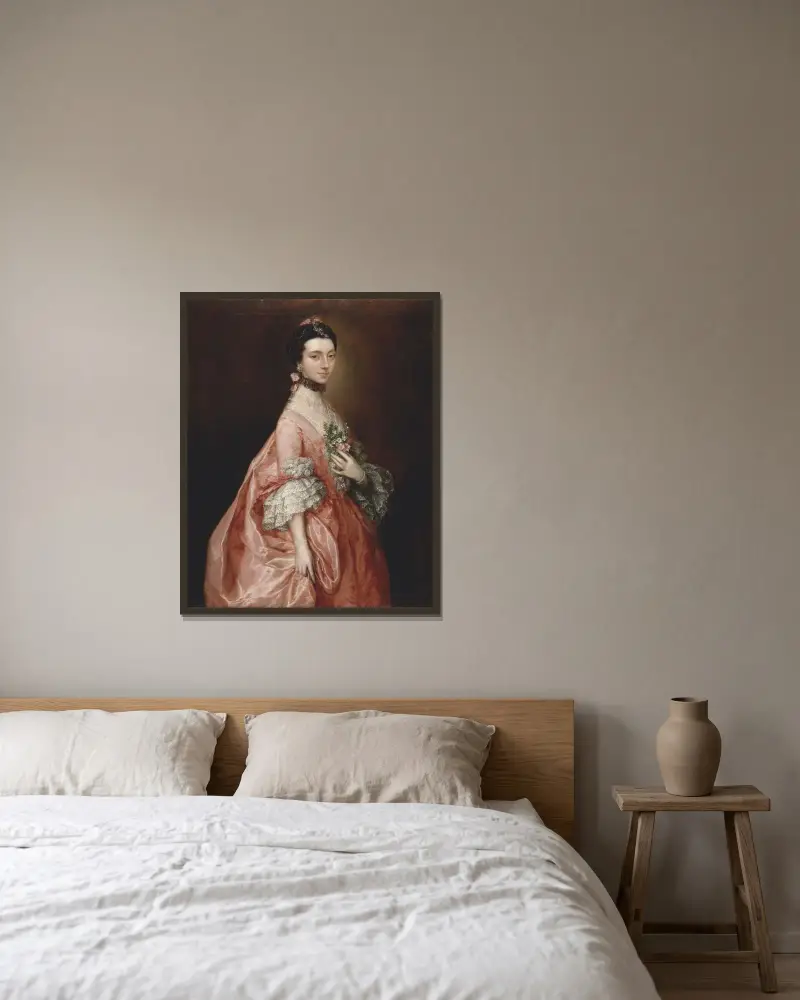 Mary Little, senare lady Carr av Thomas Gainsborough inramad på en vägg