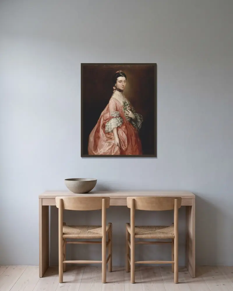 Mary Little, senare lady Carr av Thomas Gainsborough inramad på en vägg
