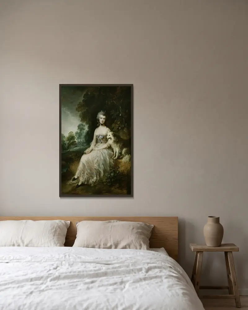 Mrs. Mary Robinson (Perdita) von Thomas Gainsborough gerahmt an einer Wand