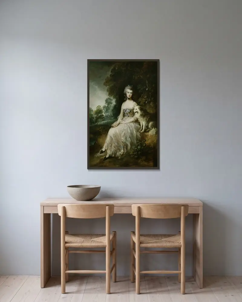 Mrs. Mary Robinson (Perdita) von Thomas Gainsborough gerahmt an einer Wand