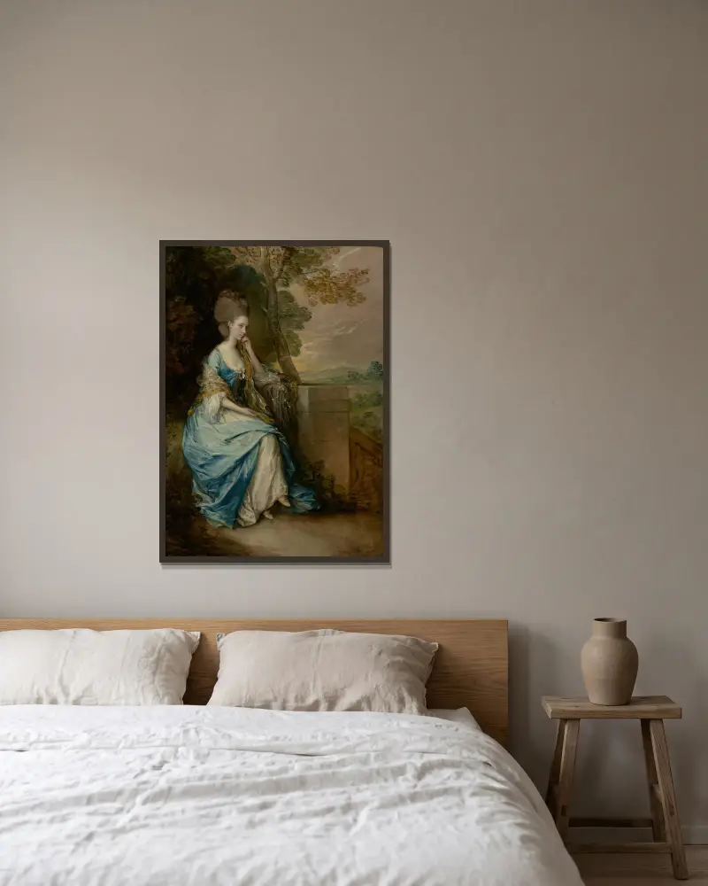 Porträtt av Anne, grevinna av Chesterfield av Thomas Gainsborough inramad på en vägg
