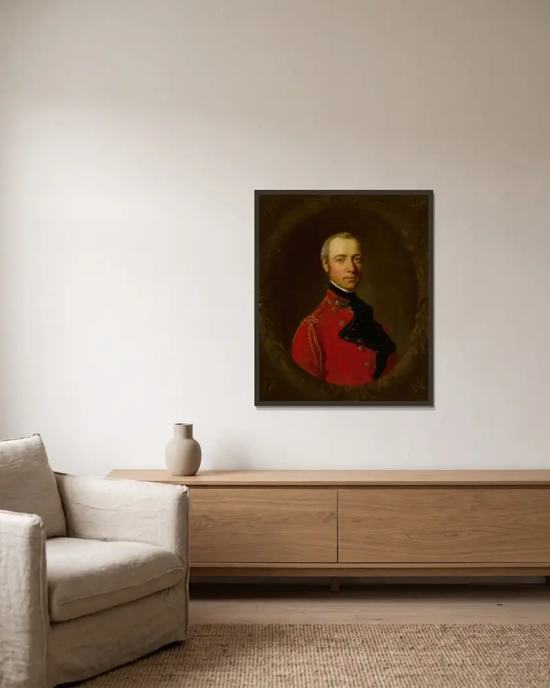 Porträt von Oberst The Hon. Charles Hamilton von Thomas Gainsborough gerahmt an einer Wand
