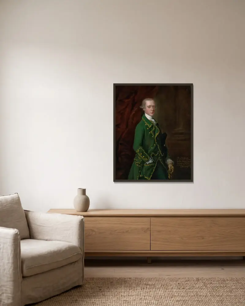 Porträtt av John Campbell, viscount Glenorchy av Thomas Gainsborough inramad på en vägg
