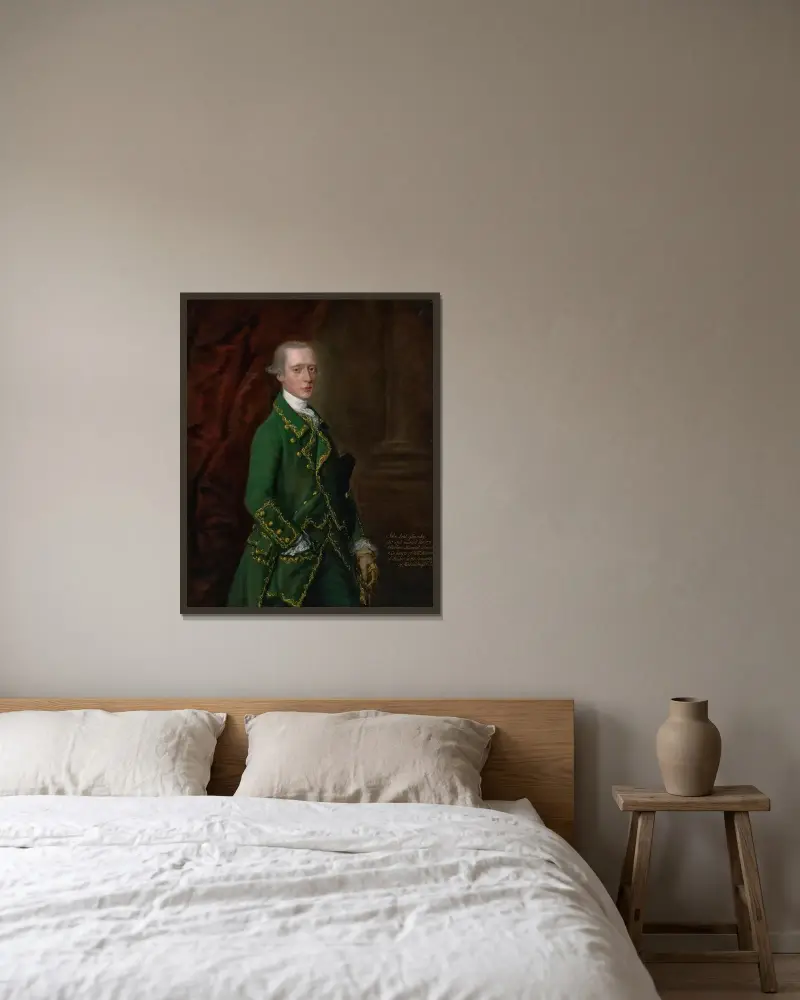 Porträtt av John Campbell, viscount Glenorchy av Thomas Gainsborough inramad på en vägg
