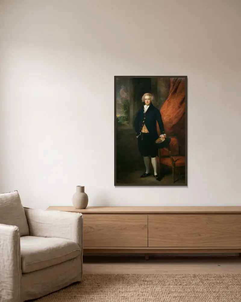 Porträt des John Langston, Esquire von Sarsden von Thomas Gainsborough gerahmt an einer Wand