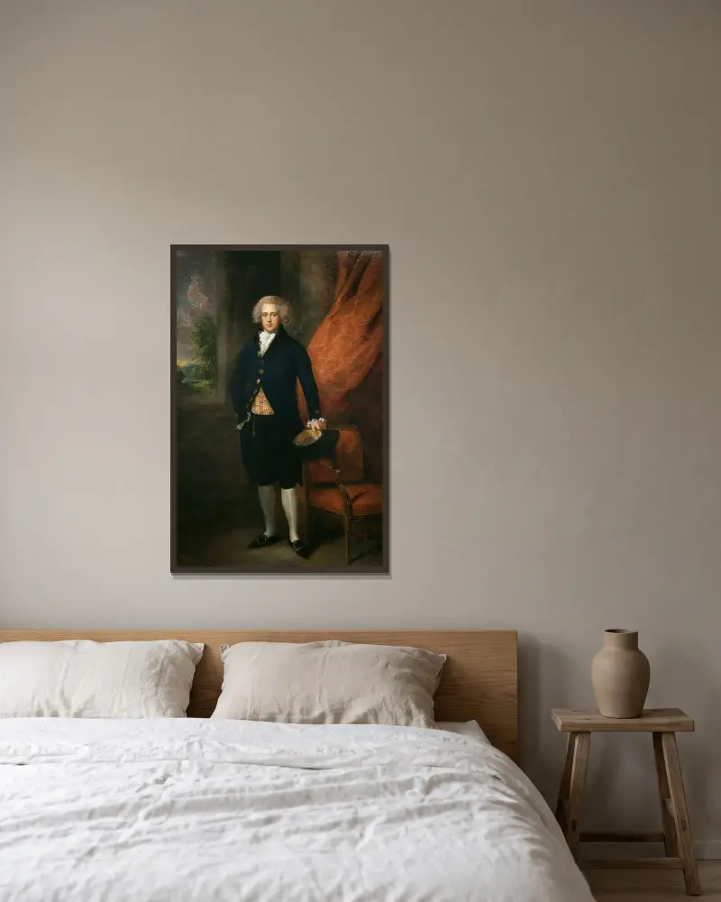 Porträt des John Langston, Esquire von Sarsden von Thomas Gainsborough gerahmt an einer Wand