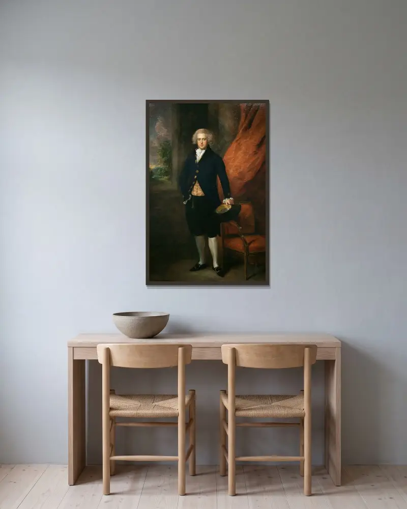 Porträt des John Langston, Esquire von Sarsden von Thomas Gainsborough gerahmt an einer Wand