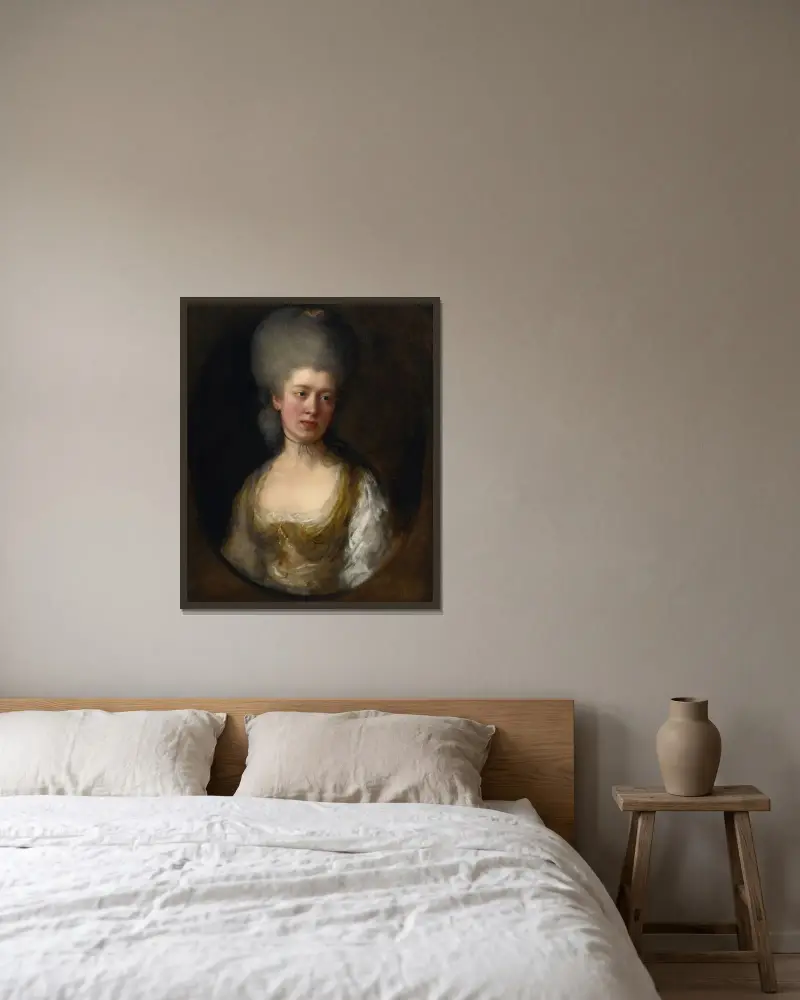 Porträtt av lady Catherine Ponsonby, hertiginna av St Albans av Thomas Gainsborough inramad på en vägg