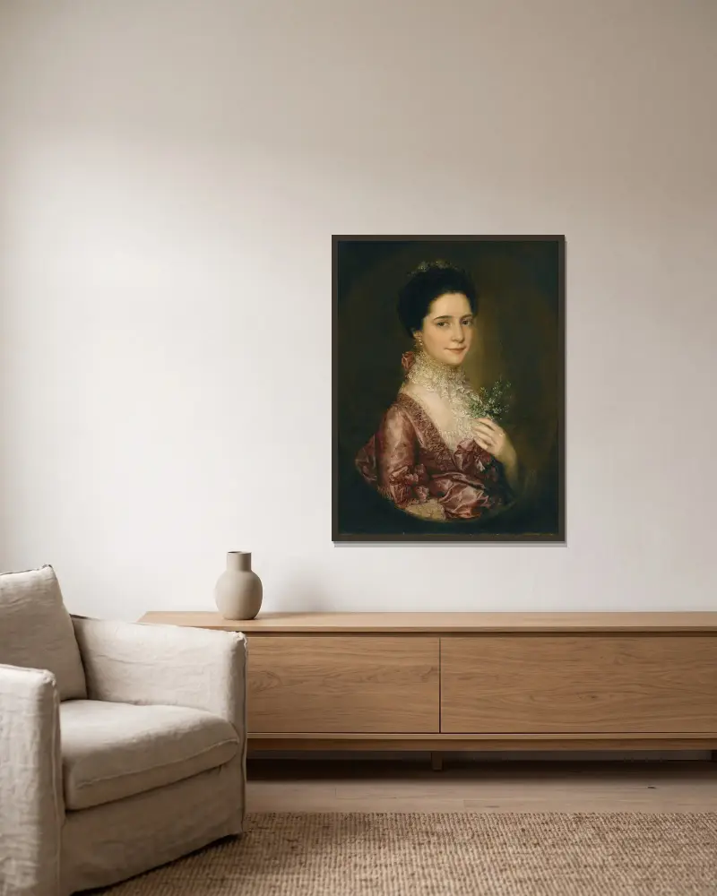 Porträt von Mrs. Richards von Thomas Gainsborough gerahmt an einer Wand
