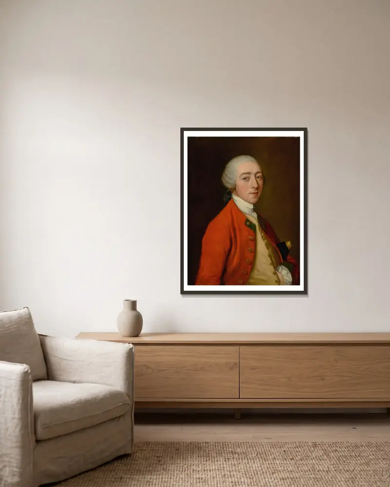 Porträt von Robert Price, Esquire von Foxley von Thomas Gainsborough gerahmt an einer Wand