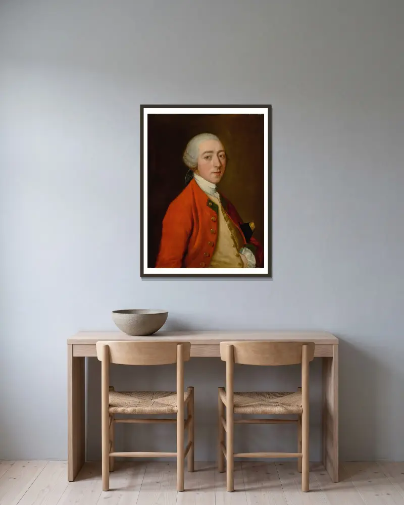 Porträt von Robert Price, Esquire von Foxley von Thomas Gainsborough gerahmt an einer Wand