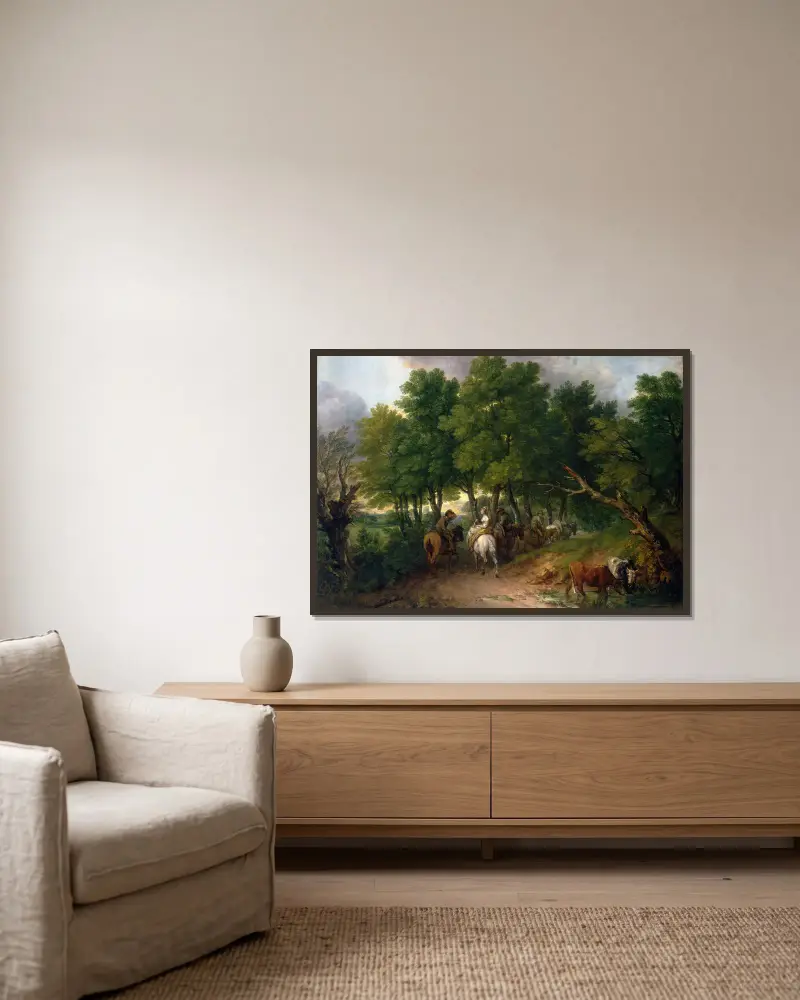 Cesta z trhu, Thomas Gainsborough v rámu na stěně