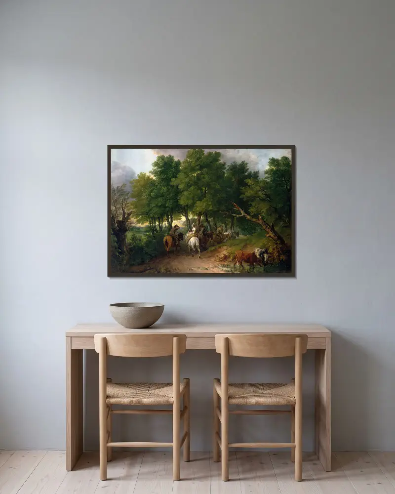 Cesta z trhu, Thomas Gainsborough v rámu na stěně