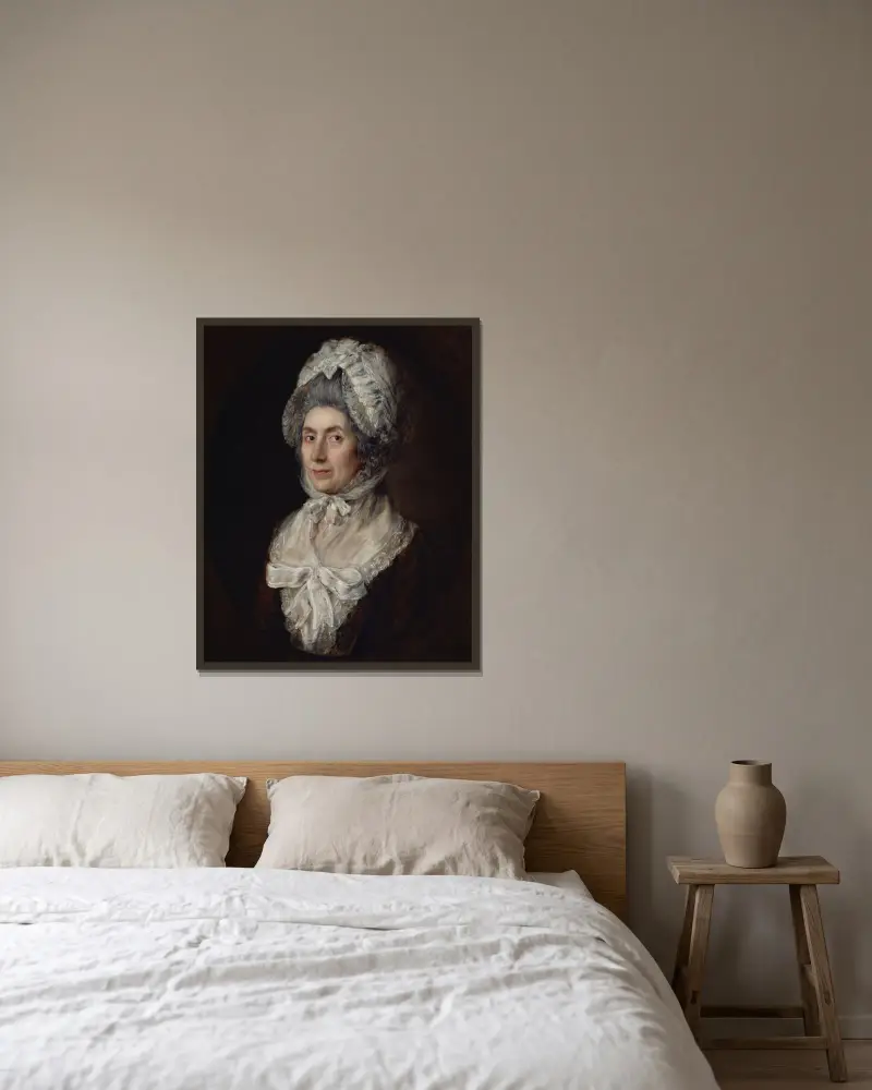 Sarah Dupont av Thomas Gainsborough inramad på en vägg