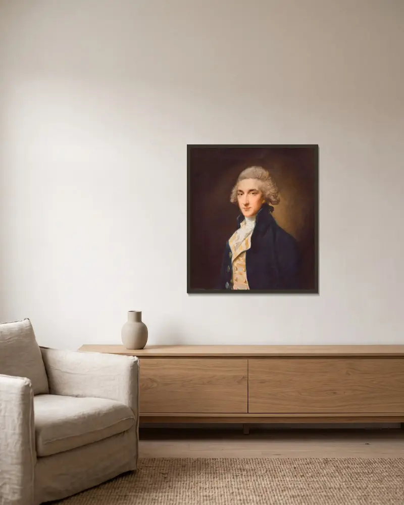 Sir John Edward Swinburne von Thomas Gainsborough gerahmt an einer Wand