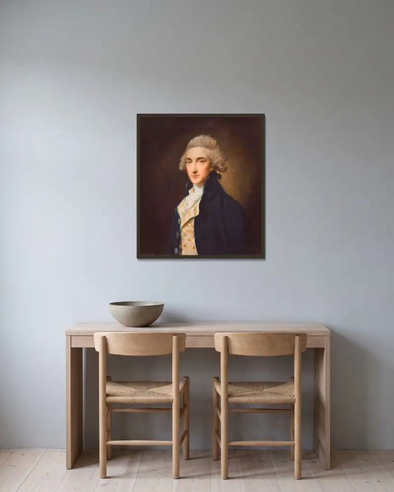 Sir John Edward Swinburne von Thomas Gainsborough gerahmt an einer Wand