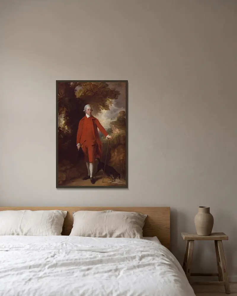 The Honorable Richard Savage Nassau De Zuylestein, M.P. av Thomas Gainsborough inramad på en vägg