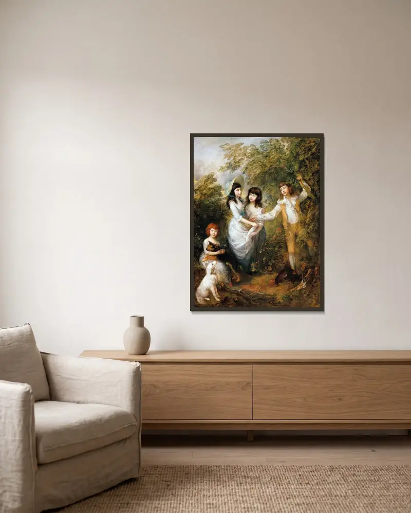 Die Marsham-Kinder von Thomas Gainsborough gerahmt an einer Wand