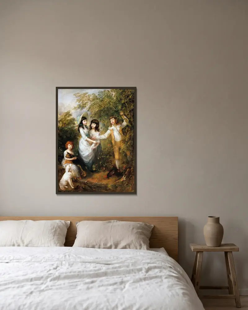 Die Marsham-Kinder von Thomas Gainsborough gerahmt an einer Wand