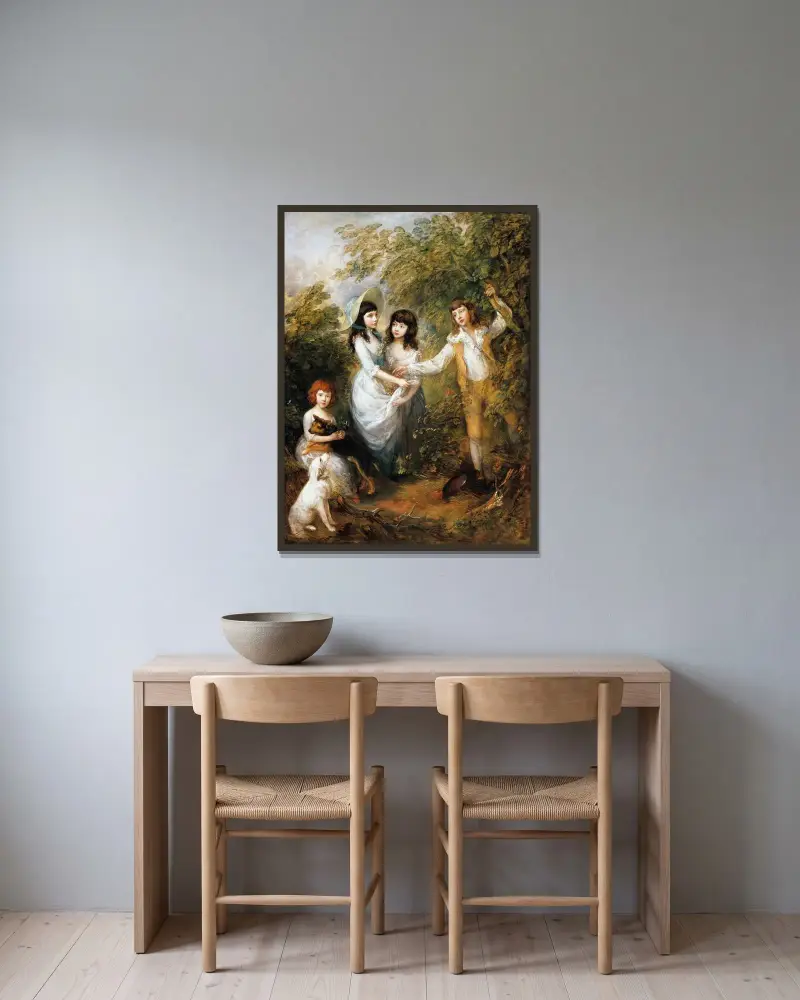 Die Marsham-Kinder von Thomas Gainsborough gerahmt an einer Wand
