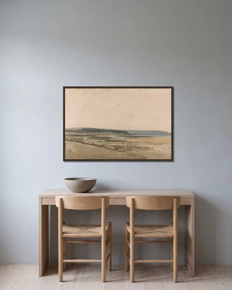 Mündung des Flusses Taw, Devon von Thomas Girtin gerahmt an einer Wand