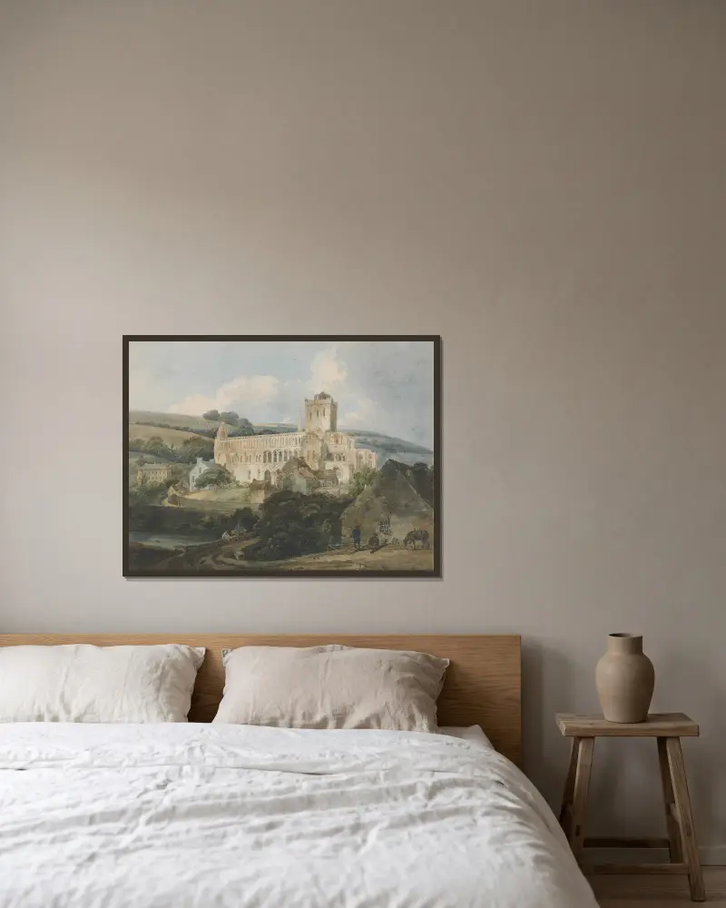 Jedburgh Abbey von Südosten von Thomas Girtin gerahmt an einer Wand