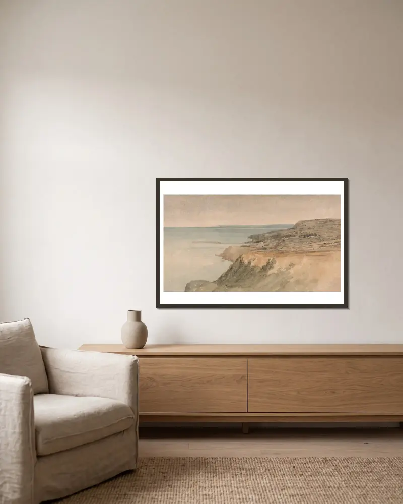 Lyme Regis, Dorset von Thomas Girtin gerahmt an einer Wand