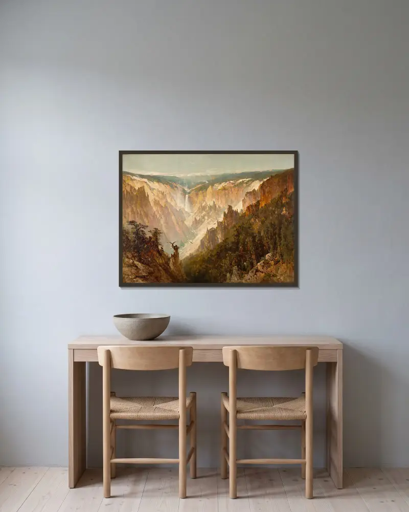 Der Grand Canyon des Yellowstone von Thomas Hill gerahmt an einer Wand