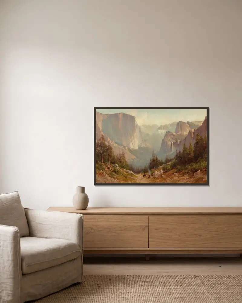 Yosemite – Nr. 1, Thomas Hill v rámu na stěně