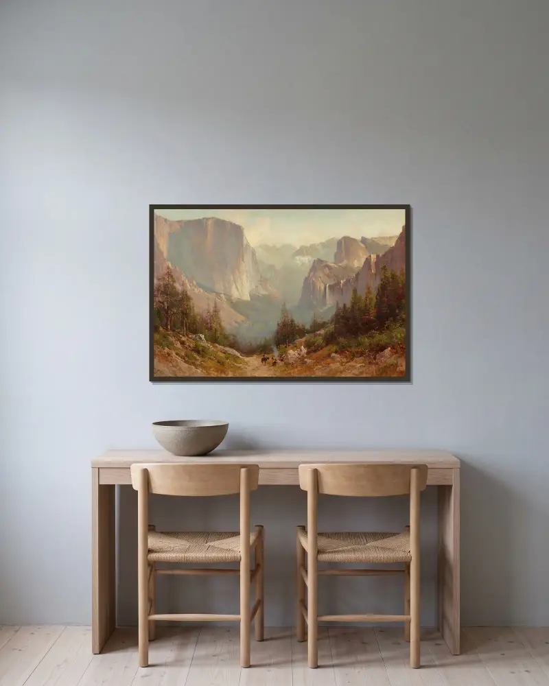 Yosemite – Nr. 1, Thomas Hill v rámu na stěně