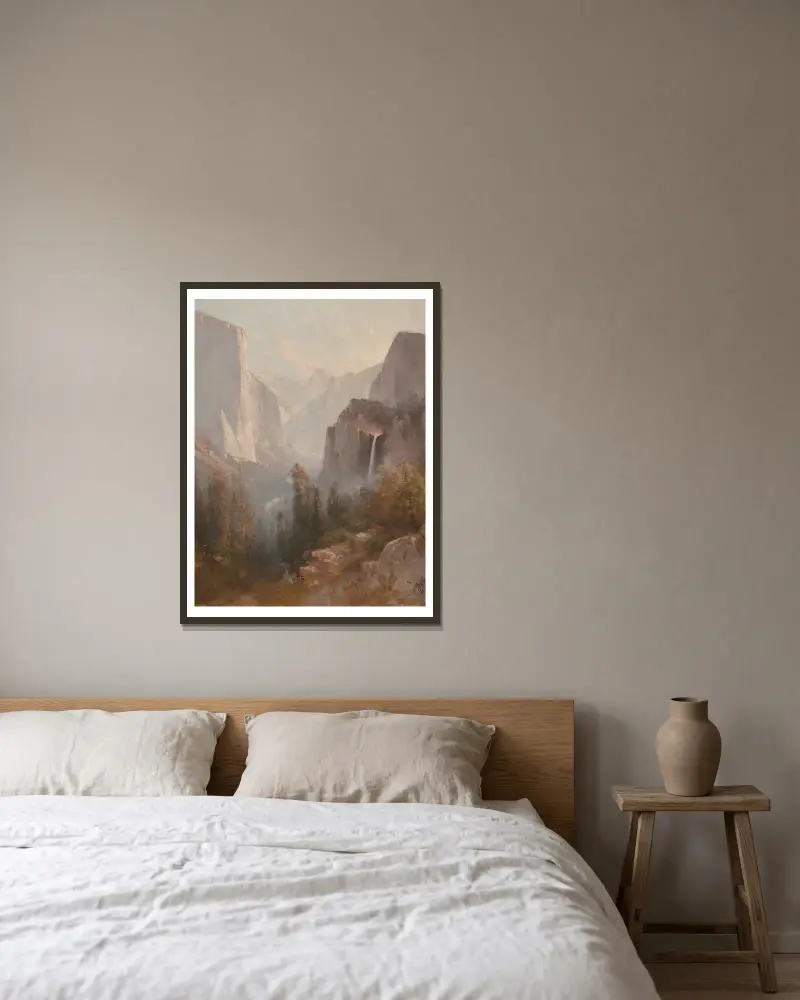 Yosemite, 1892 av Thomas Hill inramad på en vägg