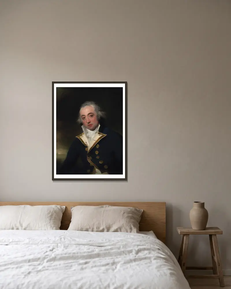 Admiral John Markham av Sir Thomas Lawrence inramad på en vägg