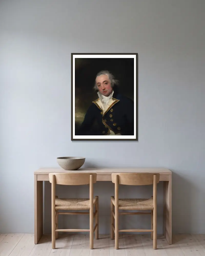 Admiral John Markham av Sir Thomas Lawrence inramad på en vägg