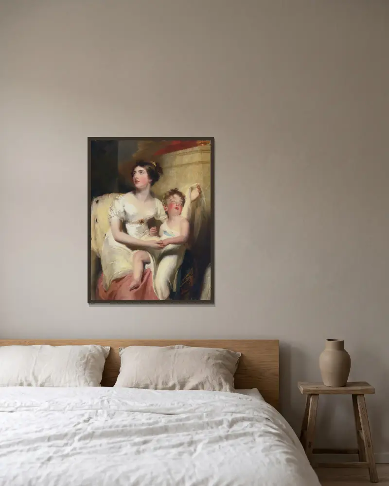 Anne, grevinna av Charlemont och hennes son James av Sir Thomas Lawrence inramad på en vägg