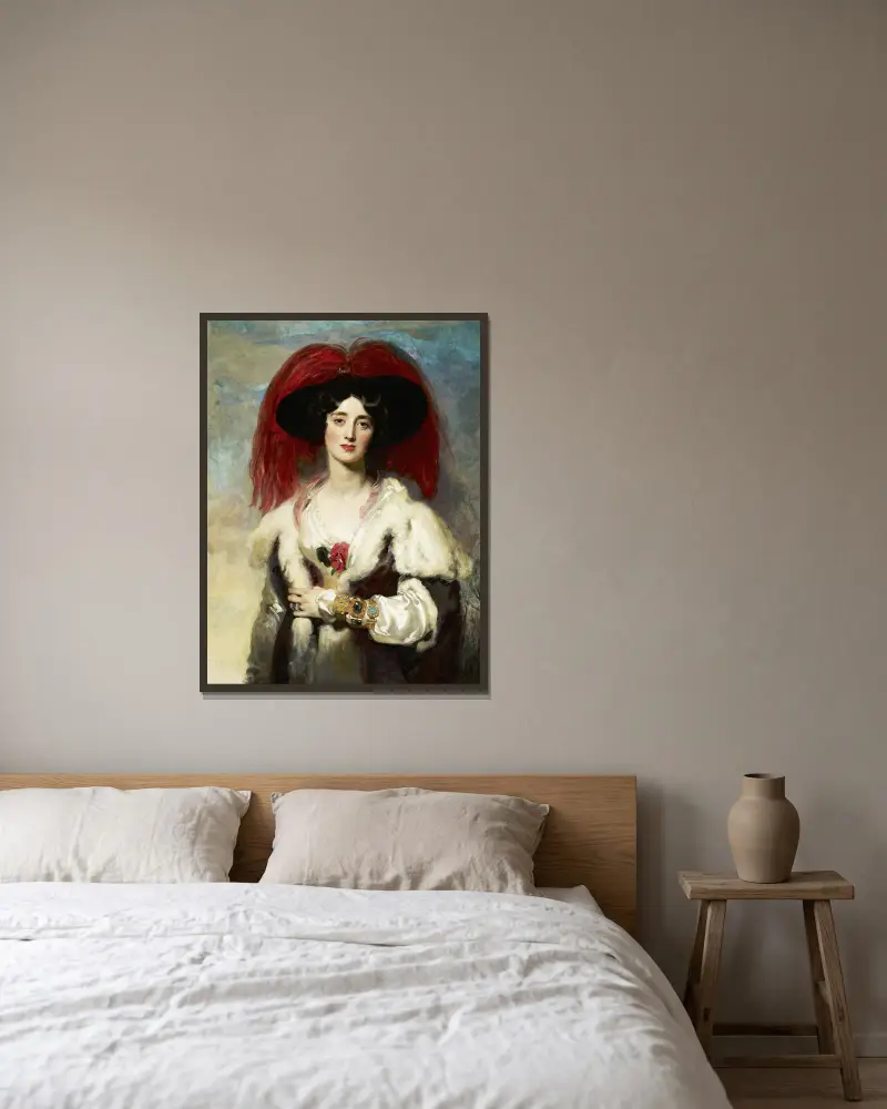 Julia, Lady Peel av Sir Thomas Lawrence inramad på en vägg