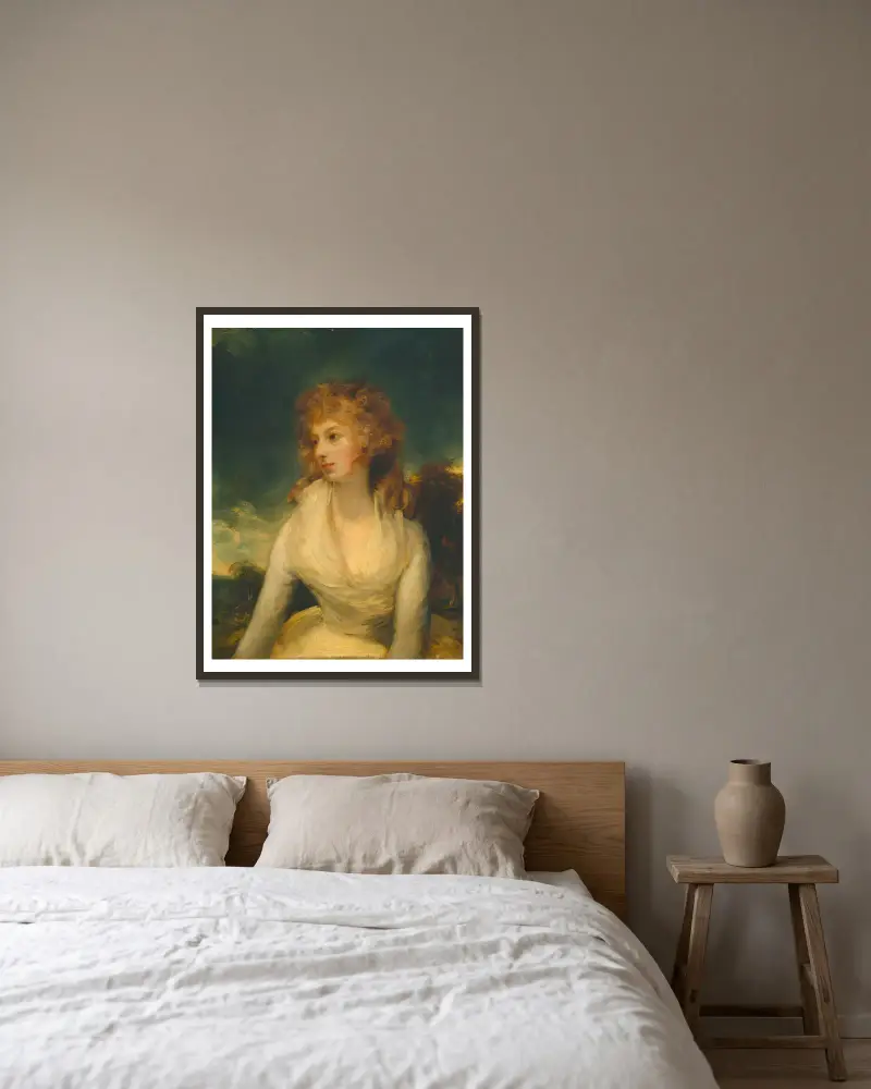 Mrs. Ayscoghe Boucherett av Sir Thomas Lawrence inramad på en vägg