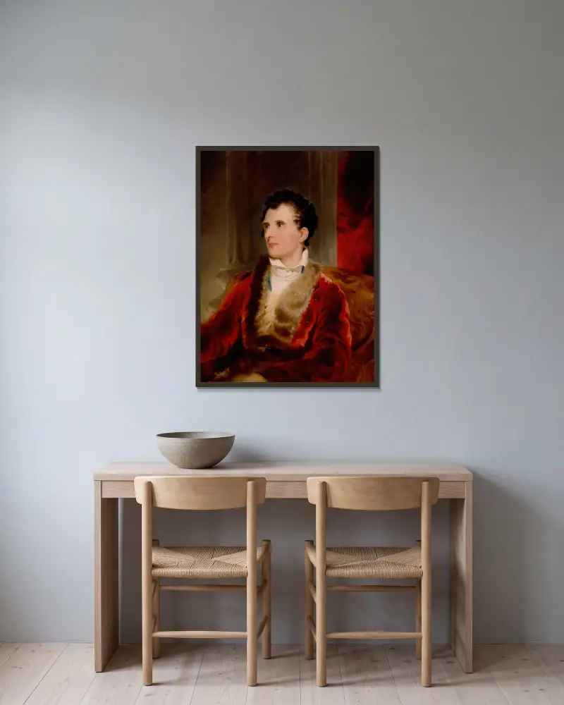 Porträtt av Antonio Canova av Sir Thomas Lawrence inramad på en vägg