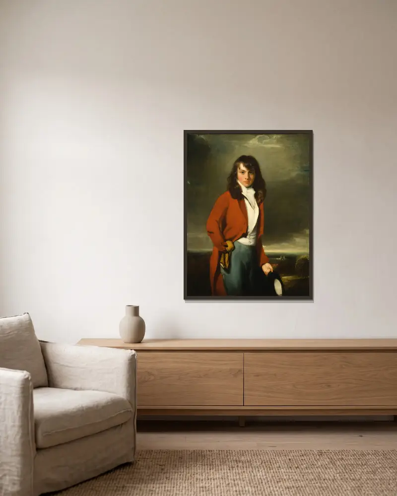 Porträtt av Arthur Atherley som Eton-elev av Sir Thomas Lawrence inramad på en vägg