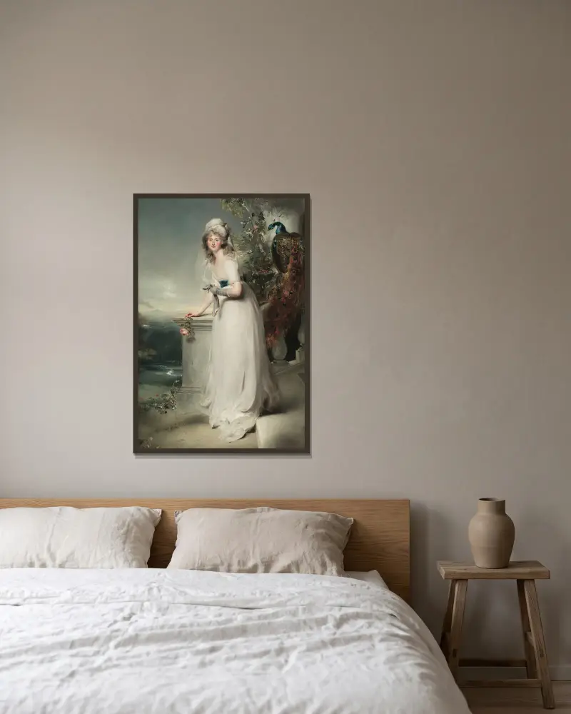 Porträt von Catherine Grey, Lady Manners von Sir Thomas Lawrence gerahmt an einer Wand