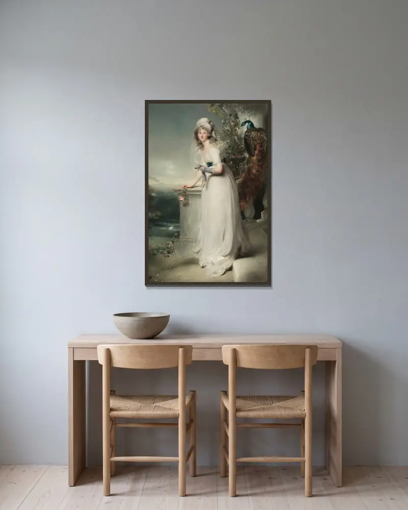 Porträt von Catherine Grey, Lady Manners von Sir Thomas Lawrence gerahmt an einer Wand