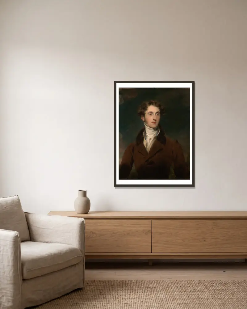 Portrait Of Frederick H. Hemming av Sir Thomas Lawrence inramad på en vägg